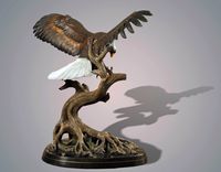 Life Size Magnificent Eagle Bronze "Wings Of Fury" Sculpture By Barry Stein 3 small