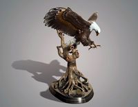 Life Size Magnificent Eagle Bronze "Wings Of Fury" Sculpture By Barry Stein 4 small