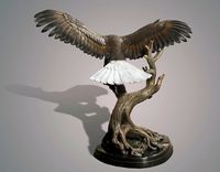 Life Size Magnificent Eagle Bronze "Wings Of Fury" Sculpture By Barry Stein 6 small