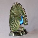 Gorgeous Peacock Bronze Sculpture Peafowl Statue Figurine By Barry Stein 3 small