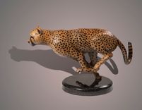 Bronze "The Cheetah" Amazing Detail!!! Limited Edition Sculpture By Barry Stein 2 small