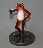 Awesome Bronze Martini Frog Figurine Statue Sculpture Art / Limited Edition / Signed & Numbered 1 small
