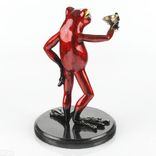 Awesome Bronze Martini Frog Figurine Statue Sculpture Art / Limited Edition / Signed & Numbered 2 small