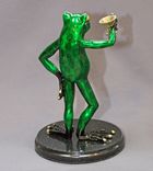 Awesome Bronze Martini Frog Figurine Statue Sculpture Art / Limited Edition / Signed & Numbered 4 small