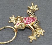 18k Gold Frog Figurine Statue Sculpture Art Black Diamonds Rubies Limited Edition By Barry Stein 5 small