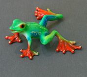 Real Frog Color Bronze Frog Sculpture Metal Art Figurine Statue Limited Edition Signed Numbered 3 small
