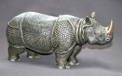 Bronze Rhinoceros "Indian Rhinoceros" Asian Rhino Figurine Statue Sculpture Limited Edition Signed 1 small