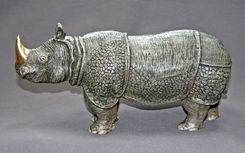 Bronze Rhinoceros "Indian Rhinoceros" Asian Rhino Figurine Statue Sculpture Limited Edition Signed 2 small