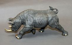 Bronze Rhinoceros "Black Rhinoceros" Rhino Figurine Statue Sculpture Art Limited Edition Signed 1 small