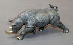 Bronze Rhinoceros "Black Rhinoceros" Rhino Figurine Statue Sculpture Art Limited Edition Signed 2 small