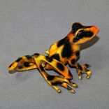Bronze Frog Statue Figurine Amphibian Art (Color Of Live Frogs) Limited Edition Signed Numbered 1 small