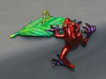 Gorgeous Bronze Frog Figurine Statue Sculpture Limited Edition Signed Numbered "Bon Appetit" 6 small