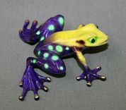 Gorgeous Bronze Frog Figurine Statue Color Live Frogs Limited Edition Signed Numbered 6 small