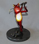Awesome Bronze Golfer Frog Figurine Statue Sculpture Golf Limited Edition Signed Numbered 3 small
