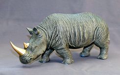 Bronze Rhinoceros "White Rhinoceros" Rhino Figurine Statue Sculpture Limited Edition Signed Numbered 3 small