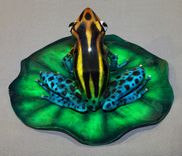 Gorgeous Color "Lily Pad" Bronze Statue Figurine Amphibian Limited Edition Signed Numbered 3 small