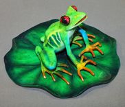 Gorgeous Color "Lily Pad" Bronze Statue Figurine Amphibian Limited Edition Signed Numbered 4 small