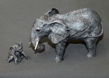 Bronze Elephant "Elephant Mother And Baby" Figurine Statue Sculpture Limited Edition Signed Numbered 2 small