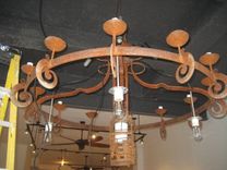 Hand Wrought Chandelier & Candelabra 1 small
