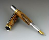Majestic Fountain Pen, Exotic Spalted Maple Burl Wood Body 1 small
