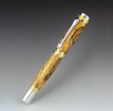 Majestic Fountain Pen, Exotic Spalted Maple Burl Wood Body 2 small