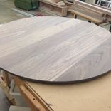 60" Round Walnut Table. 4 small