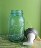 Upcycled Blue Ball Mason Quart Jar Foaming Soap Dispenser 2 small