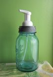 Upcycled Blue Ball Mason Quart Jar Foaming Soap Dispenser 3 small