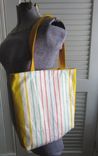 Upcycled Tote Bag Made From A Vintage Striped Kitchen Towel 4 small