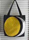 Upcycled Tote Bag Made From Vintage Napkins With A Moon Design 1 small