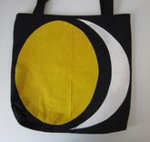 Upcycled Tote Bag Made From Vintage Napkins With A Moon Design 3 small