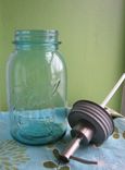 Blue Mason Ball Quart Jar Upcycled Soap Dispenser 2 small
