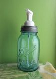 Upcycled Blue Ball Mason Pint Jar Foaming Soap Dispenser 3 small