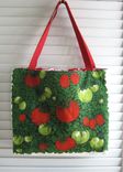 Upcycled Tote Bag Made From A Tomato Themed Kitchen Towel 3 small