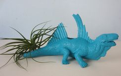 Upcycled Dinosaur Planter - Dimetrodon With Tillandsia Air Plant In Multiple Colors 1 small