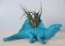 Upcycled Dinosaur Planter - Dimetrodon With Tillandsia Air Plant In Multiple Colors 4 small