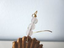 Upcycled Earrings Made From Toy Dinosaurs - Gold Dimetrodons With White Glass Beads 4 small