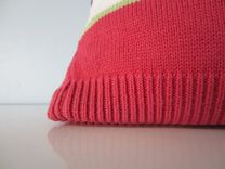 Upcycled Decorative Pillow Made From A Recycled Striped Cotton Sweater 1 small