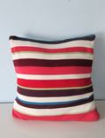 Upcycled Decorative Pillow Made From A Recycled Striped Cotton Sweater 2 small