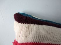Upcycled Decorative Pillow Made From A Recycled Striped Cotton Sweater 3 small