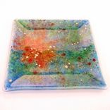 Nebula Square Fused Glass Plate 1 small