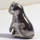 Full Figure Fine Silver Cat Sculpture 2 small