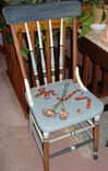 Hand Painted Vintage Chair With Ribbon And Roses 2 small