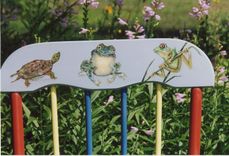 Vintage Rocking Chair Painted With Flowers And Critters 4 small