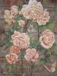 Hand Painted Roses On Slate 6 small