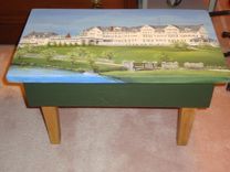 Favorite Inn Painted On Footstool. 2 small