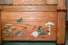 Vintage Ice Box Painted With Woodland Flora And Fauna 2 small