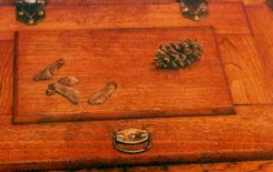 Vintage Ice Box Painted With Woodland Flora And Fauna 4 small