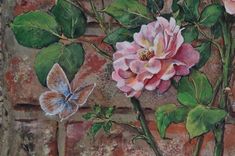 Hand Painted Roses On Slate 3 small