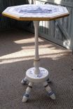 Delft Pedistal Table Painted With Faux Tiles 4 small